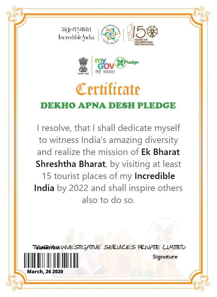 Pledge certificate