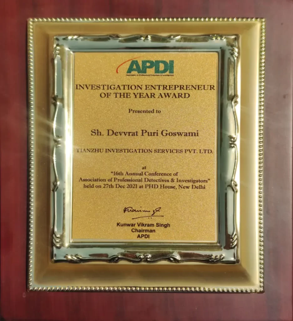 APDI Award goes to Mr. Devrrat Puri Goswami 2021.