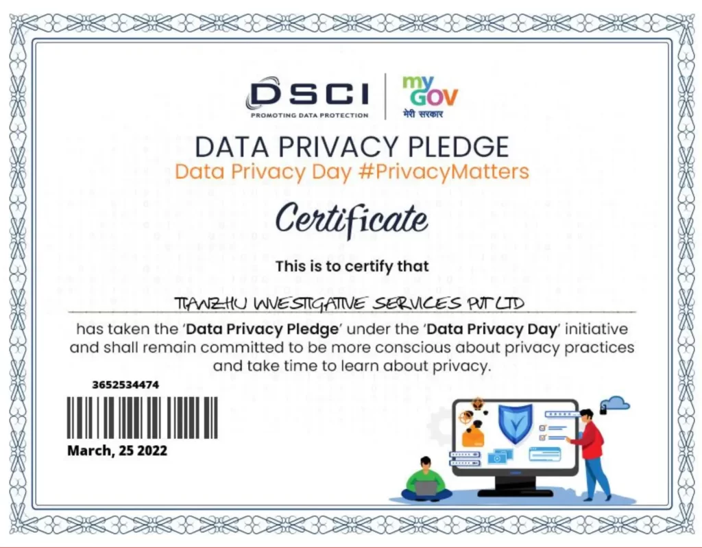 Data Privacy Pledge Certificate.